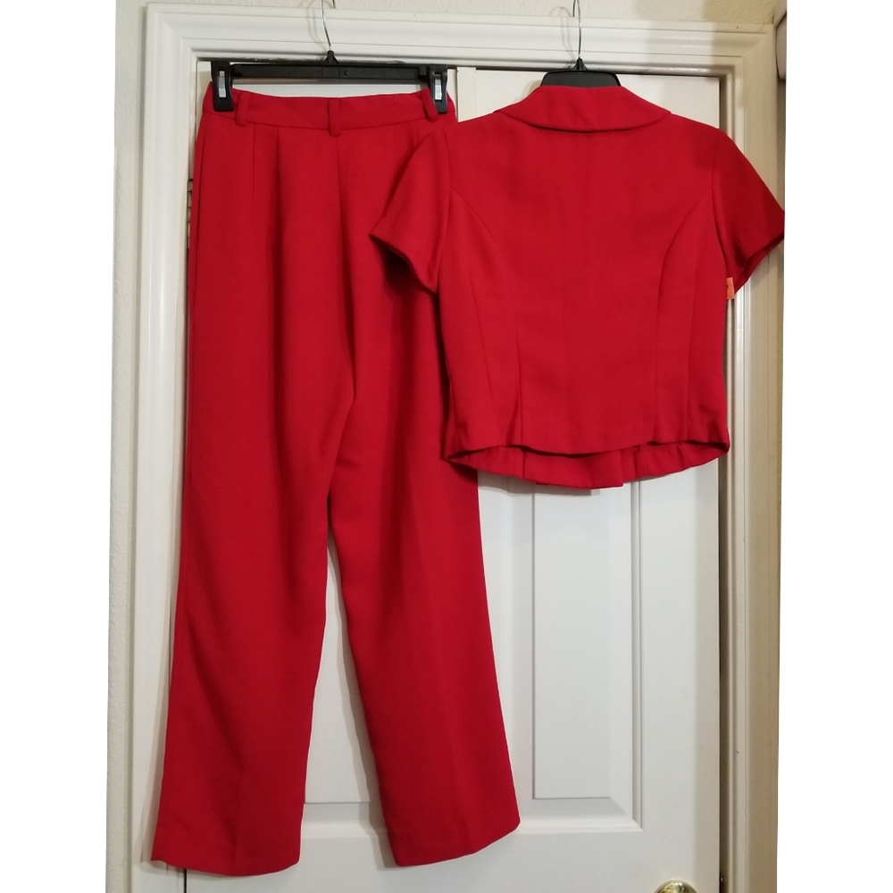 Vintage red 2 piece pant set - Picture 6 of 6